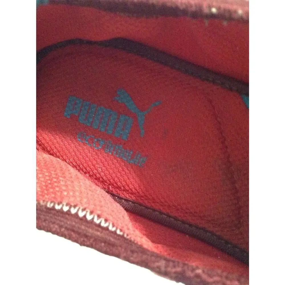 Puma Karly Womens Size 10 Red Burgundy Mesh Patent Leather Low Profile Sneakers